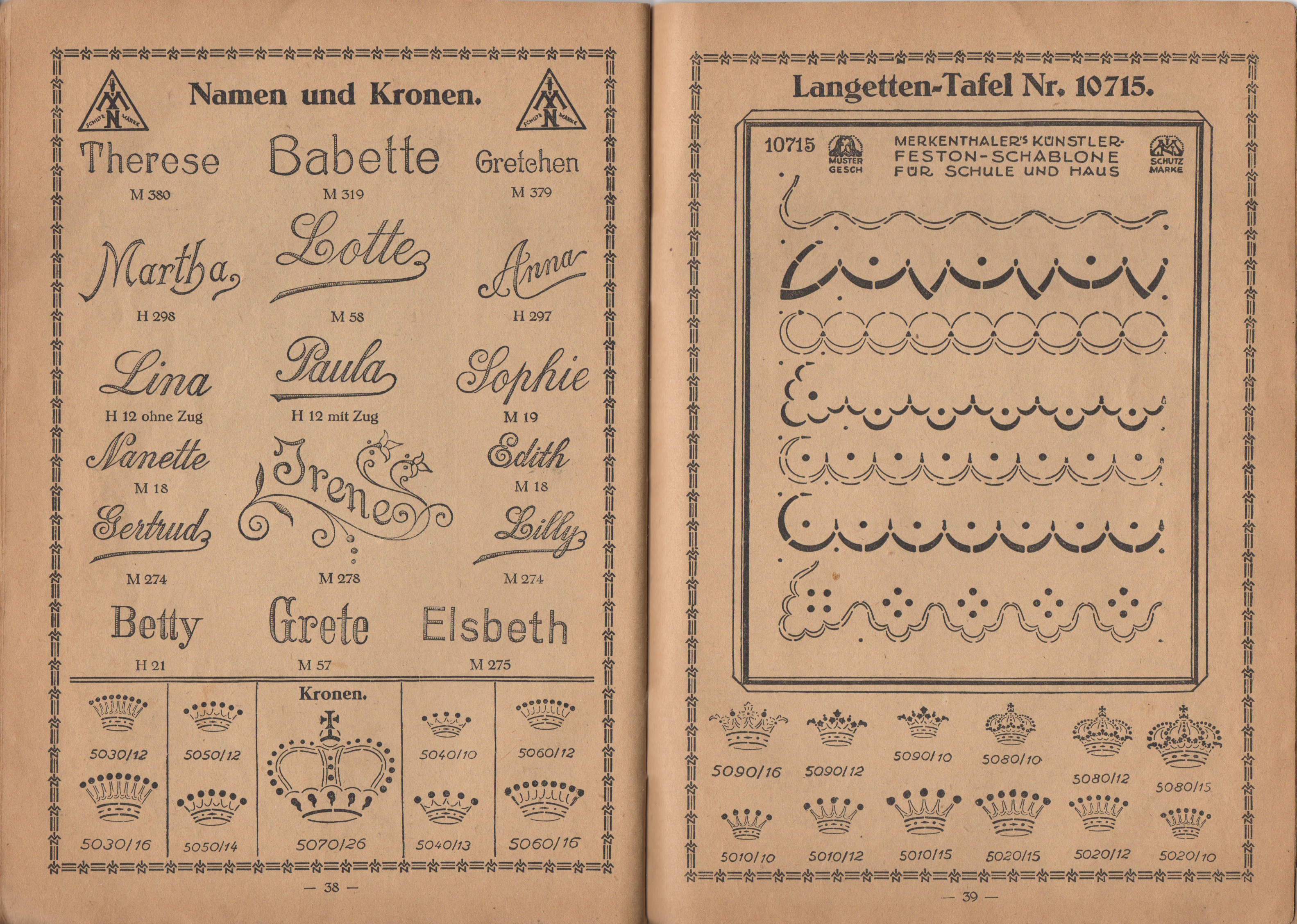 Monogramme zur Wäsche-Stickerei, Johann Merkenthaler catalog